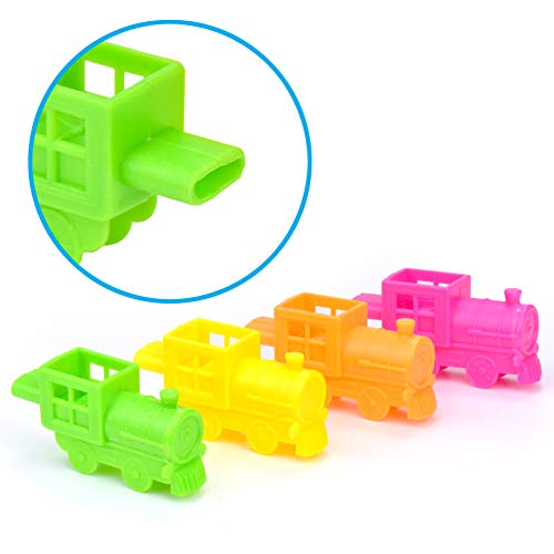 J&J'S TOYSCAPE Plastic Train Toy Whistles (Pack of 36) Perfect for Birthday Party Favors, Kid's Game Prizes,, Goody Bag Fillers