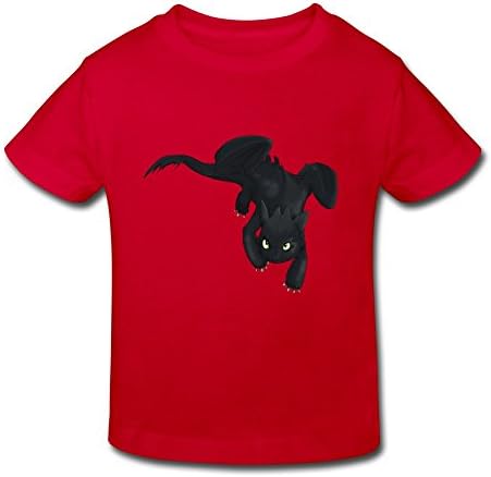Age 2-6 Kid's Cool Toothless How To Train Your Dragon 100% Cotton Tee Shirt 4 Toddler Red