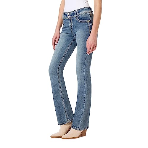 WallFlower Women's InstaStretch Luscious Curvy Bootcut Jeans, Galaxy, 15 Long