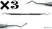 3 Pcs Dental Restorative Excavator 127/128, 2mm Spoon New Double Ended Instrument
