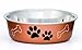 Loving Pets Bella Dog Bowls- Stainless Steel Dog & Cat Bowls - Spill Proof Dog Food Bowl, Cat Bowl, Puppy Essentials & Pet Supplies Great for Home & Travel (Large 35-65 lbs, Copper)
