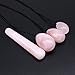 eGlomart 4Pcs Set Yoni Eggs Stick, Drilled Rose Crystal Quartz Jade Egg for Kegel Exercise and 1 pcs Massage Stick