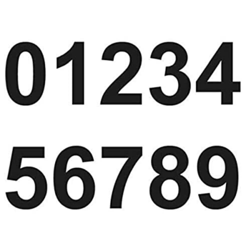 Merriway BH07149 (40 Pcs) Black Vinyl Stick-On Wheelie Bin Post Box Crate Dust Bin Numerals 75 mm (3 Inch) Numbers 0 to 9 - Pack of 40 (4 of Each Number)