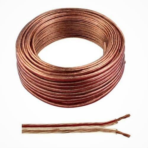 electrosmart 10 Metres 2 Core Transparent/Clear Speaker Cable Wire 2 x 0.5mm Ideal for Car Audio & Home HiFi