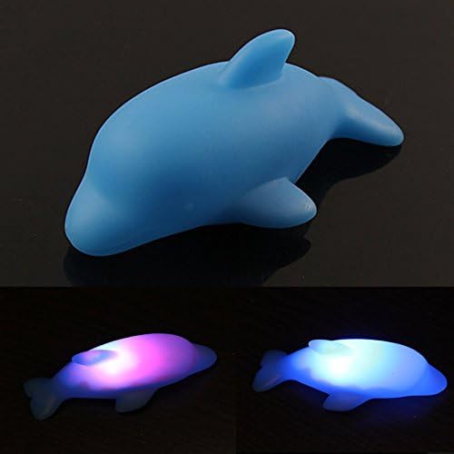 Robot Fish Toy - 2Pcs/Lot Cute Dolphin Shape Children Swiming Water Toys Baby Bath Toy Colorful LED Flashing Lamp Change For Children CX874455 - Robotic Fish Toy