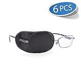 FCAROLYN 6pcs Eye Patch for Glasses to Treat Lazy Eye / Amblyopia / Strabismus,Black