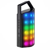 OUCOMI Loud Outdoor Bluetooth Speaker with Dynamic LED Lights