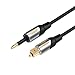 CableCreation 3 Feet Toslink Male to Mini Toslink Male Digital S/PDIF Audio Optical Fiber Cable 24K Gold Plated Compatible Chromecast Audio,iMac,Mac Pro&More,Black & Silver/1M