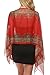 Zeagoo Womens Chiffon Caftan Poncho Tunic Cover Up Top Summer Spring Many Styles, One Size, Red