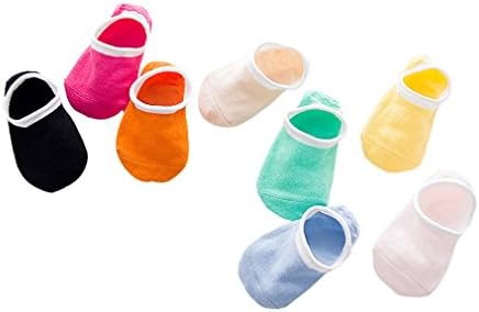 KEKEOCIA 8 Pack Baby Newborn Invisible Non-Slip Candy Color Cotton No Show Socks (M / 1-3 Years, Pure Color)