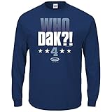 Dallas Football Fans. Who Dak?! Navy Long Sleeve T-Shirt (Sm-3X)