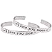 O.RIYA I Love You Most Bracelet Jewelry. I Love You More Cuff Bracelet- A Set of 2 in Stainless Steel, Couples Gifts for Him and Her/Mother Daughter Bracelet Set for 2