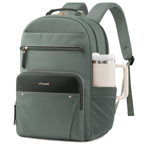 LOVEVOOK Laptop Rucksack Damen, Wasserdicht 17 Zoll Arbeitsrucksack Schulrucksack Teenager für Große Trinkflasche, Elegant Rucksäcke Schultasche Backp