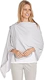 Coolibar UPF 50+ Women's Convertible Sun Scarf - Sun Protective (One Size - Grey/White Feeder Stripe)