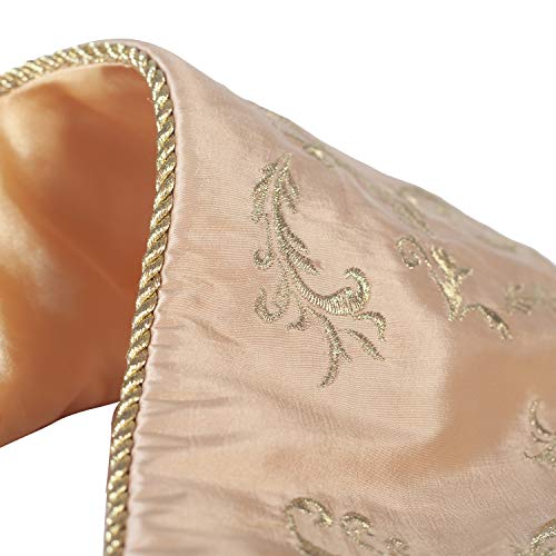 EDLDECCO 20.5 Inches Christmas Stocking Pack of 3 Golden with Embroidery X'Mas Holiday Party Decor Ornaments