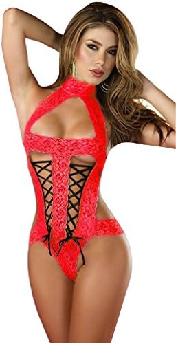 opdamyi Women's Lace Halter Siamese Underwear