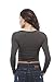 Hollywood Star Fashion Women's Long Sleeve Scoop Neck Crop Top (Large, Charcoal)