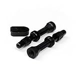 Lightweight Anodized Tubeless Valve Stem Presta - Black (Pair)