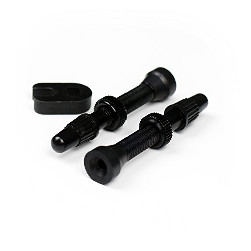 Lightweight Anodized Tubeless Valve Stem Presta - Black (Pair)