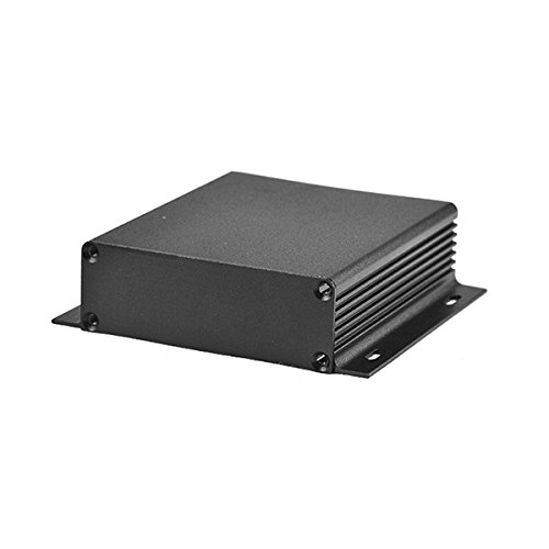 wlaniot Electronic Project box aluminum Project enclosure Case Extrusion Flange for PCB board DIY - 3.74"4.09"1.10"(LWH) Black