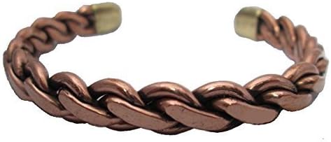 Solid Men's Cuff Chain Copper Bracelet with Brass Ends Heavy 33gm 1.15 Oz Cb23a by DOTP
