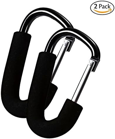 Super Hard Lightweight Baby Stroller Hooks, Hiking Camping Buckle,Carabiner Suitable for Carrying Grocery Bags, Ice Skates,Carry Bag, Purses, Diaper Bags, Shopping Bags,Backpack 2pack (6.3in Big)