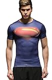 Red Plume Men's Compression Tights Fitness Shirt,Casual Quick-dry Sports T-shirt
