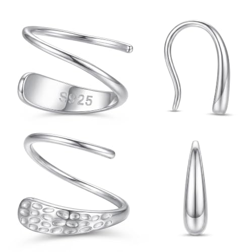 BUTADR Backless Spiral Sleeper Earrings