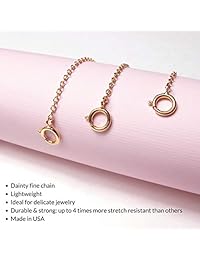 BENIQUE - Extensor de collar para mujer, chapado en oro de 14 quilates, plata de ley 925, chapado en oro rosa, cadena fina, resistente y duradera, extraíble, fabricado en Estados Unidos, juego de 3