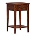 Leick Home Haven Ridge Accent Table, Solid Wood End Table, Square Side Table, Black Hardware, 1 Drawer, Display Shelf, Easy Assembly, Medium Oak, 15 in x 15 in x 24 in, 9041-MED