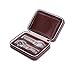 Aco&bebe House Black Zippered Watches Box Travel Case - Watch Organizer Collection - Top Grade Carbon Fibre PU Leather (Coffee-4 Slots)