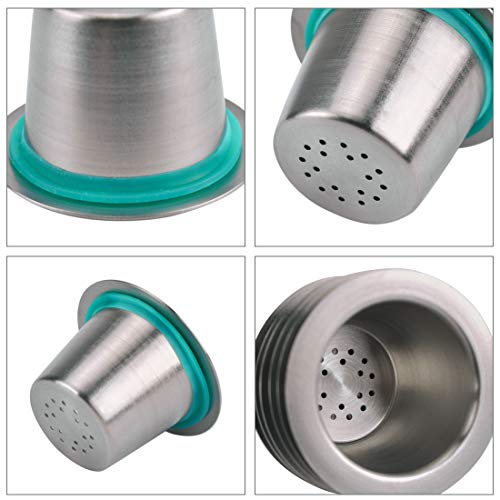 FineInno 6 Packs Reusable Coffee Capsules Refillable Capsules Stainless