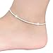Shybuy Women's Tops Womens Sterling Silver Infinity Endless Love Symbol Charm Adjustable Anklet Bracelet, Large Bracelet, Gift For Valentine’s Day (Silver)