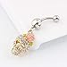 Belly Button Rings 3D Skull 14G Belly Rings Surgical Navel Rings Body Piercing Jewelry for Women