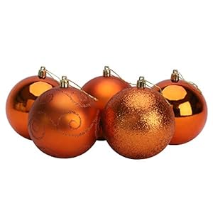 5-100mm Grote Kerstballen – Glanzend, Mat en Glitter Ontwerp – Kerstversiering (Koper)