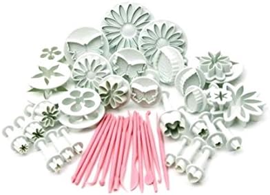 HomeyHouse 47pcs Cake Mould Flower Fondant Sugarcraft Decorating Set Kit Cookie Mold Icing Plunger Cutter DIY Tool