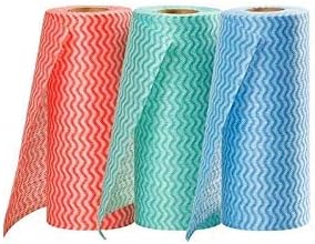 Heirloom Quality Kitchen Reusable Super Absorbent Cleaning Wipes Towel Paper Roll - Pack of 3 Rolls (80 Pulls)