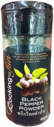 3 packs of Black Pepper Powder, Premium Spices from Thailand by Cooking for fun. (40 g/ pack)