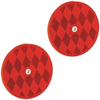 Bargman74-68-010 Class A 3-3/16" Round Red Reflector with Center Mounting Hole - 2 Pack