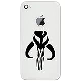 Mandalorian Skull Silhouette Star Wars Inspired Vinyl Cell Phone Decal for the iPhone or Android (BLACK 2