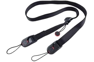 Camera Strap, Black Adjustable Camera Neck Strap, Shoulder Neck Strap for Cameras with Quick Release Buckles