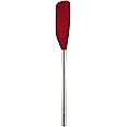 Tovolo Flex-Core Long-Handled Silicone Jar Scraper Spatula, Stainless Steel Handle, Heat-Resistant Silicone Head With Curved Front for Scooping & Scraping, Dishwasher-Safe & BPA-Free, Cayenne