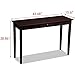 Yaheetech Wood Console Table for Entryway/Hallway, Sofa Table with Drawer and Storage Shelf, Black