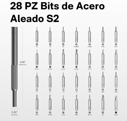 Kit Destornilladores Precisión 28 en 1, Mini Destornillador Manual