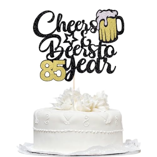 Cheers to 85 Years Cake Topper-Happy 85th Birthday Cake Topper at Amazon