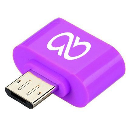 Advent Basics Cute Little Adapter Micro Usb Otg To Usb 2.0 Adapter Compatible With Smartphones &amp; Tablets Violet