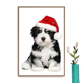 Framed Christmas Santa Claus Home Artwork for Living Room Bedroom