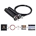 5BILLION Speed Jump Rope - Nature Handle - Black - Screw Adjustable - Workout for Double Unders, WOD, Outdoor, MMA & Boxing Training
