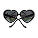 Womens Mirrored Rusta Mirror Lens Plastic Frame Heart Shape Sunglasses (Black)