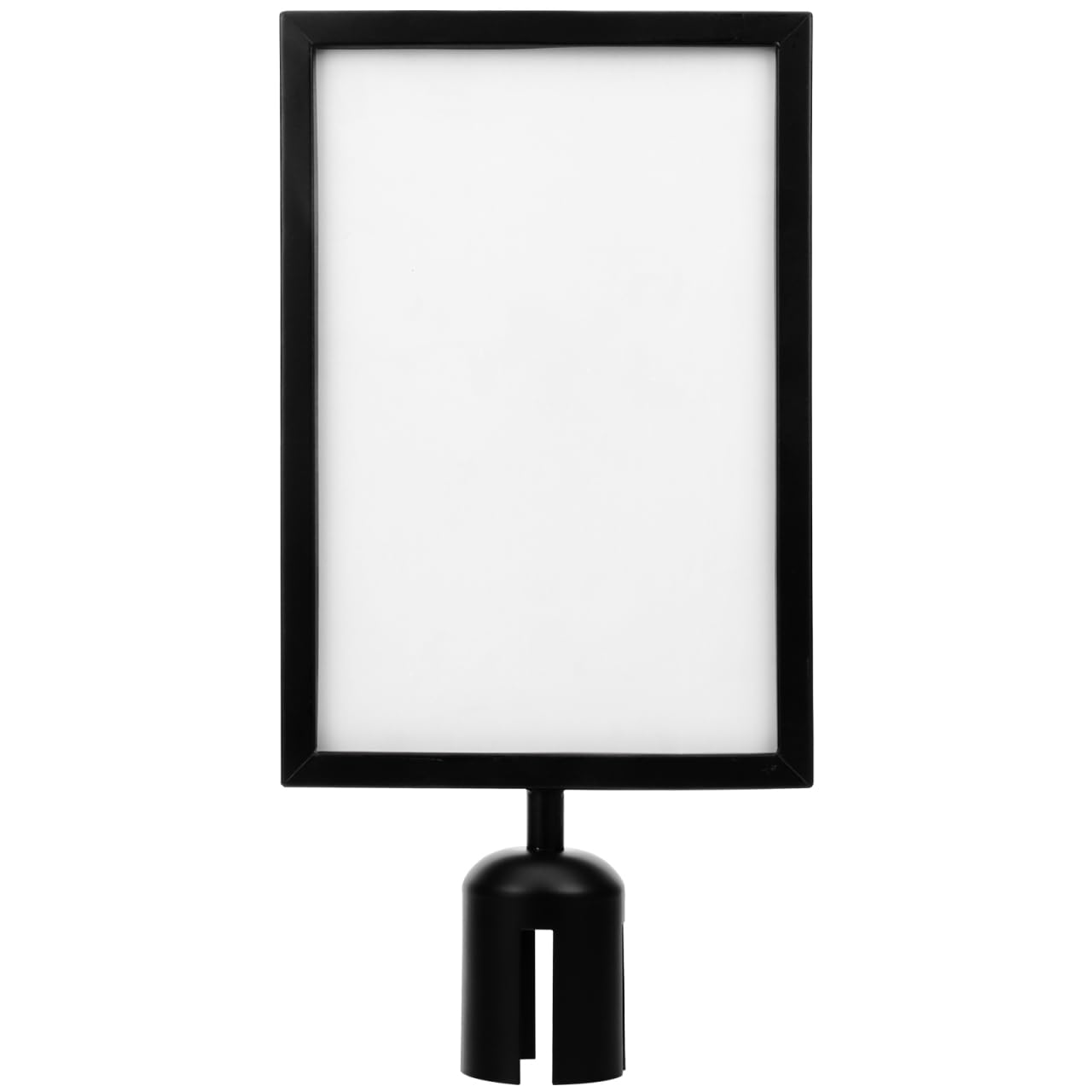 Operitacx Waist Band Stanchion Sign Holder Frame A4 Portrait Stand Poster Display Small Welcome Stanchion Commercial Queue Barrier Vertical Sign Holder for Crowd Control Sentry Silver Logo